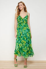 Ecru Ruffle Detailed A Cut/bell Shape Maxi Lined Woven Dress Twoss23el02013