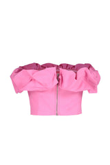 Pink Corset Detailed Woven Bustier Tprss24bs00011