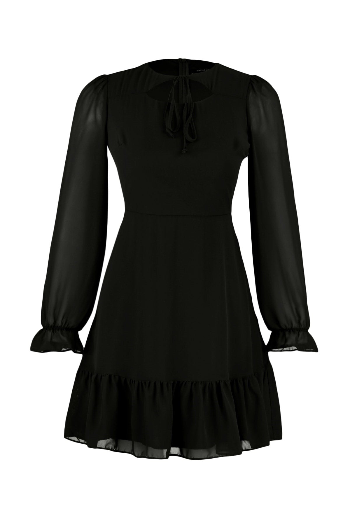 Black Collar Detailed Woven Dress Twoaw23el01087