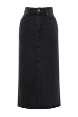 Light Blue Slit High Waist Maxi Denim Skirt Twoss23et00109