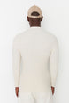 Grey Men's Slim Fit Half Turtleneck Zipper Ribbed Sweater Tmnaw20kz1034