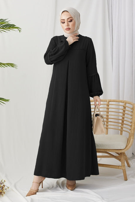 Vera Guipure Robes Dress - Black Ms00or6710