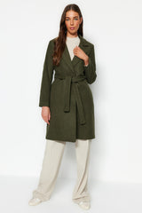 Long Woolen Cashmere Coat With Black Belt Twoaw20kb0033