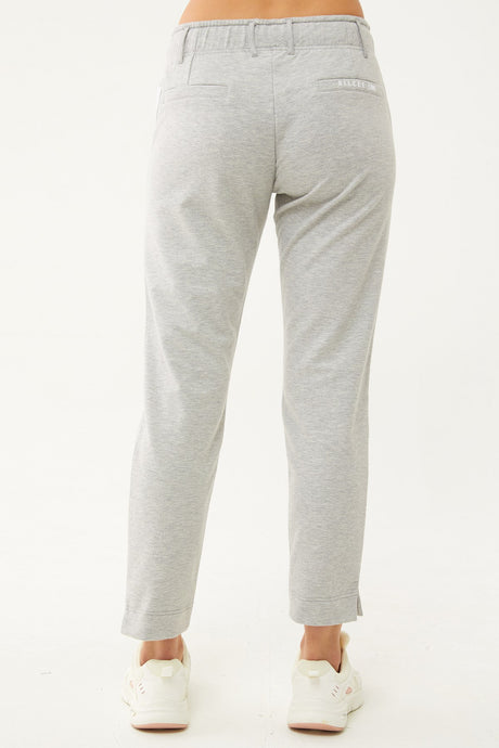 Women's Grey Melange Narrow Leg Organic Cotton Sports Tracksuit Bottoms 0667 Tb23wy05s0667-1