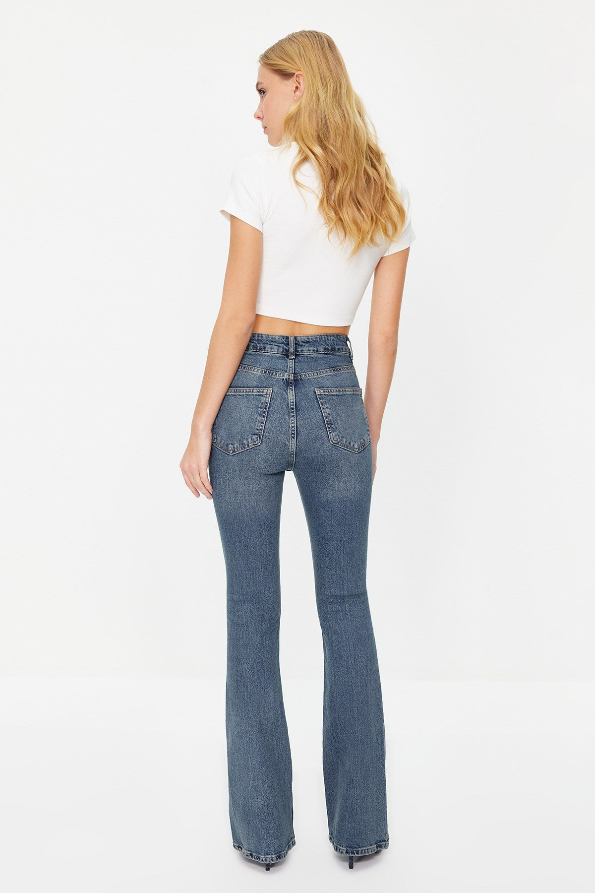 Light Blue High Waist Flare Jeans Twoss24je00036