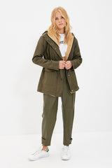 Khaki Hooded Fur Parka Twoaw21kb0065