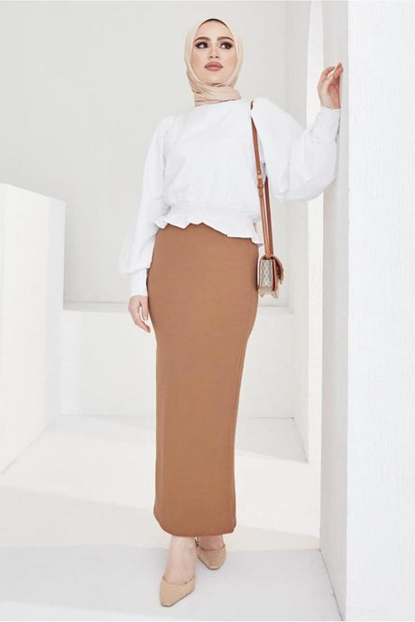 Women's Powder Waist Elastic Pencil Skirt T 802 23yetktr0802