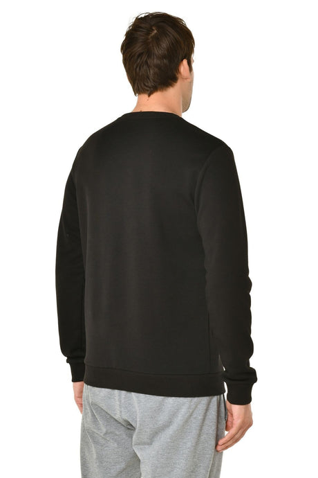 Men's Black Crew Neck Solid Color Casual And Sports Sweatshirt 8418 Tb21ml11w8418-1