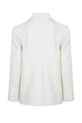 Women's White Single Button Jacket Lg-oz387-tdc Lg-oz387-tdc