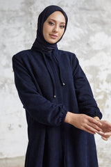 Levina Hidden Patted Abaya - Anthracite Ms00tz6002