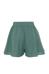 Khaki Woven 100% Cotton Shorts & Bermuda Tbess24sr00001