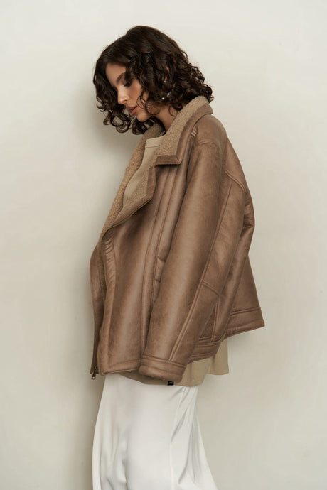 Shelby Taupe Fur Coat 2313