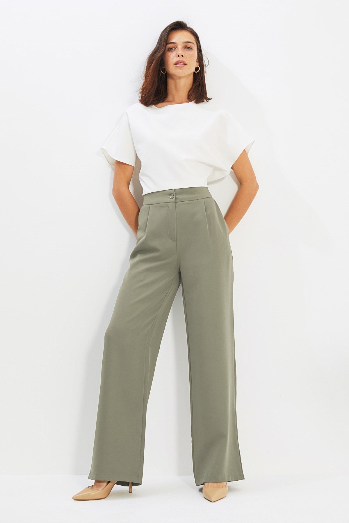 Tile Wide Leg Wide Leg Woven Pants Twoaw22pl0139