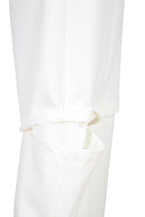 Women's White Knee-length Button Detailed Pants-shorts Lg-oz322-sdp Lg-oz322-sdp