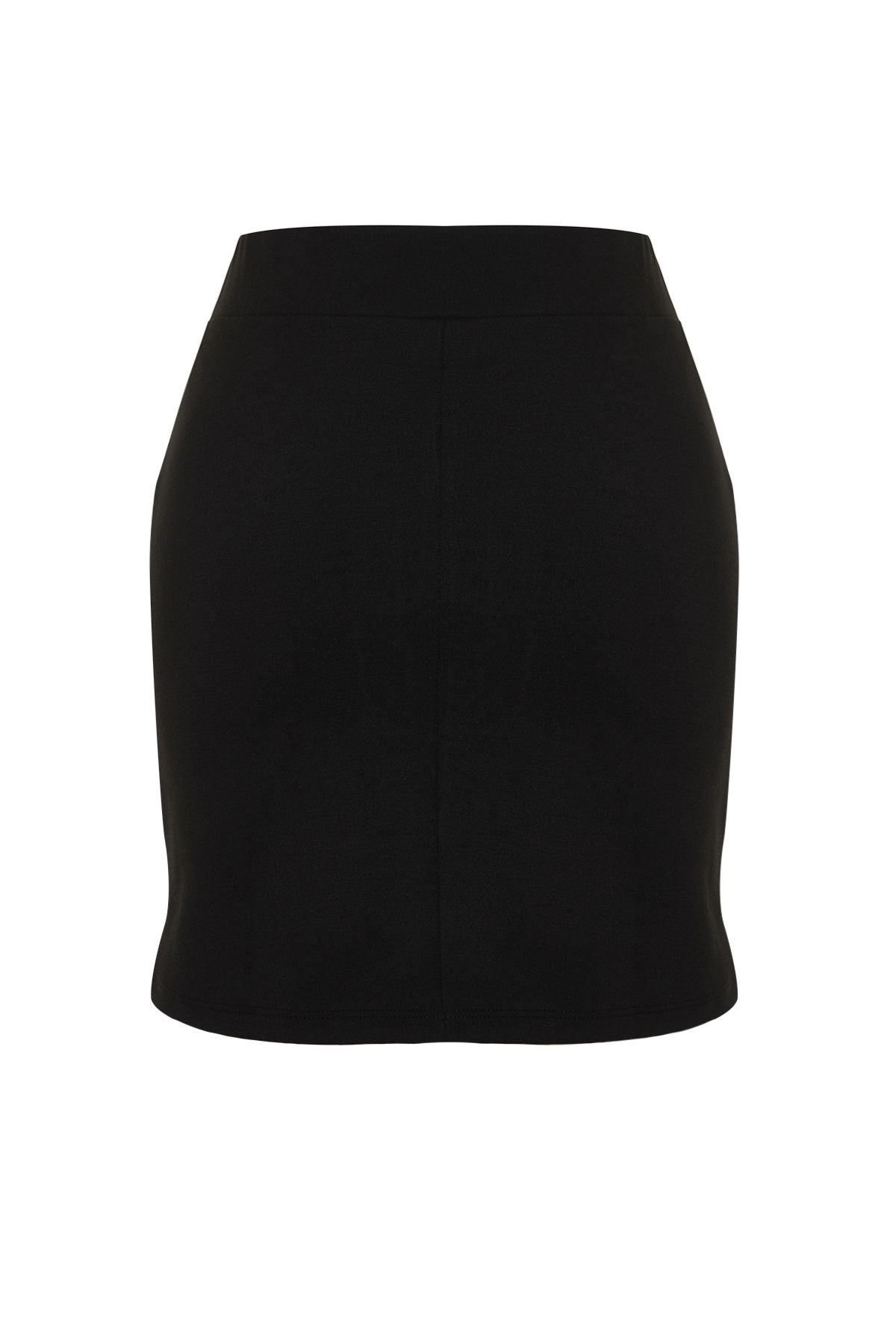 Black Flexible Mini Shorts Skirt Twoss24et00157