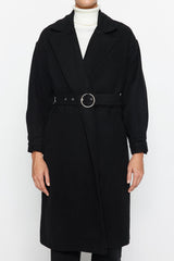 Stone Round Belt Long Woolen Cashmere Coat Twoaw20kb0029