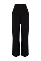 Black Belted Wide Leg/wide Leg Woven Pants Twoss24pl00115