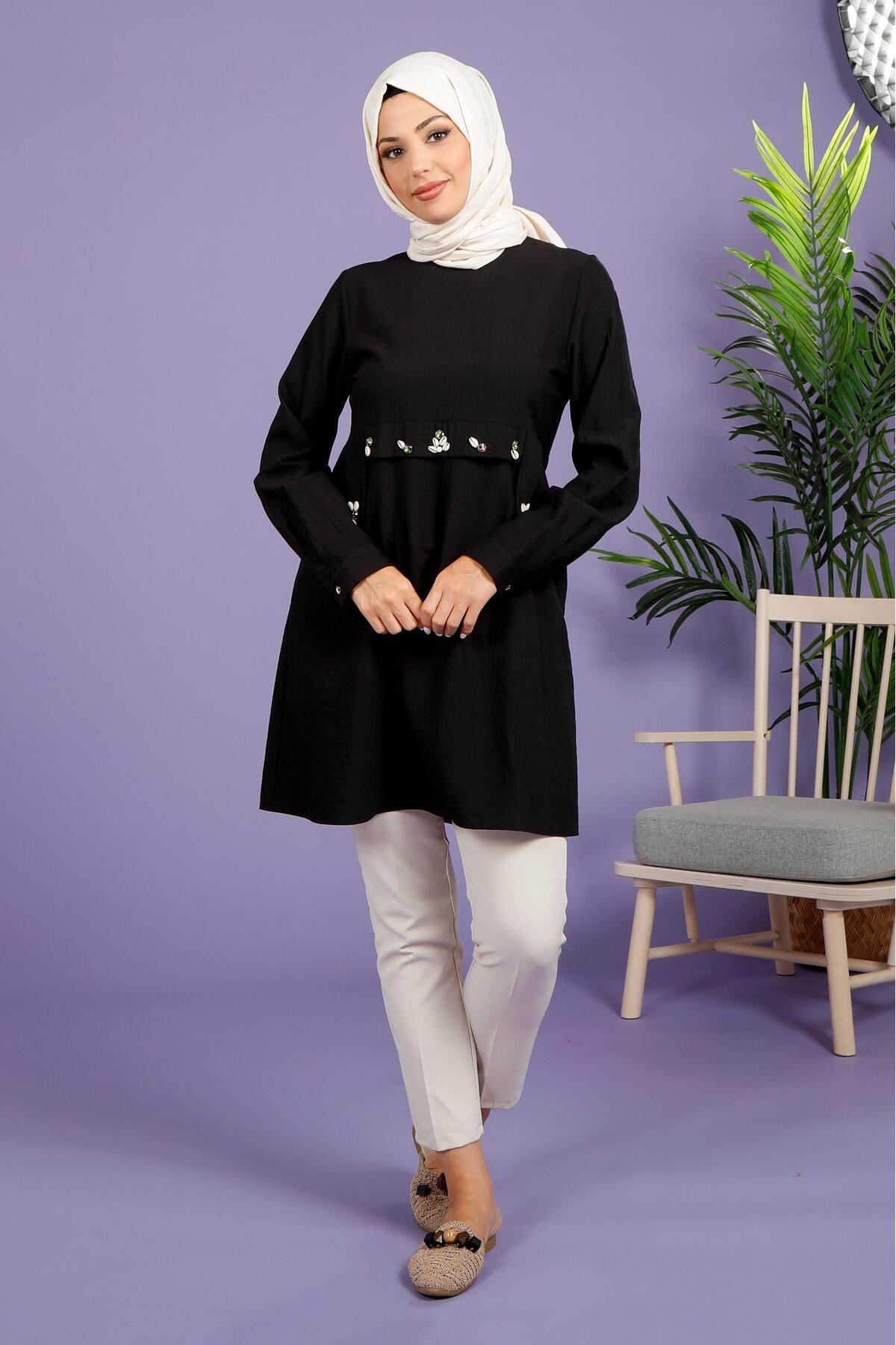 Black Tunic With Accessories 4037 T23tnky4037