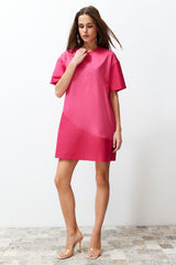 Fuchsia Plain Knitted Dress Twoss24el00408