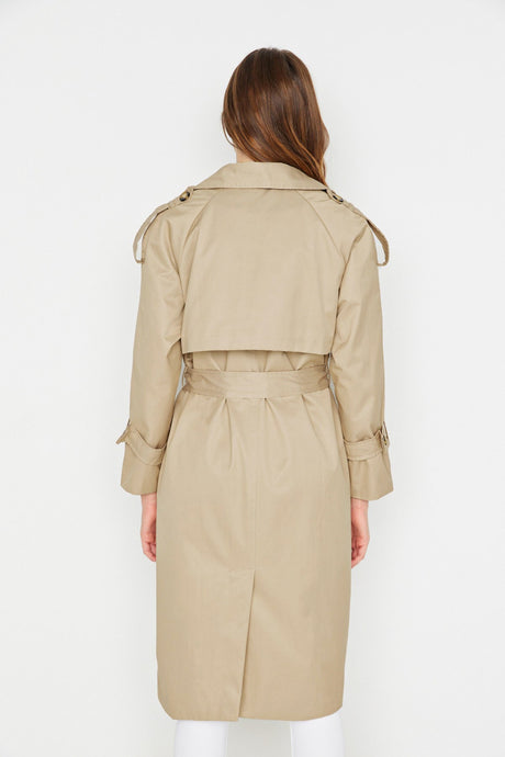 Beige Belted Water Repellent Trench Coat Twoss20tr0012