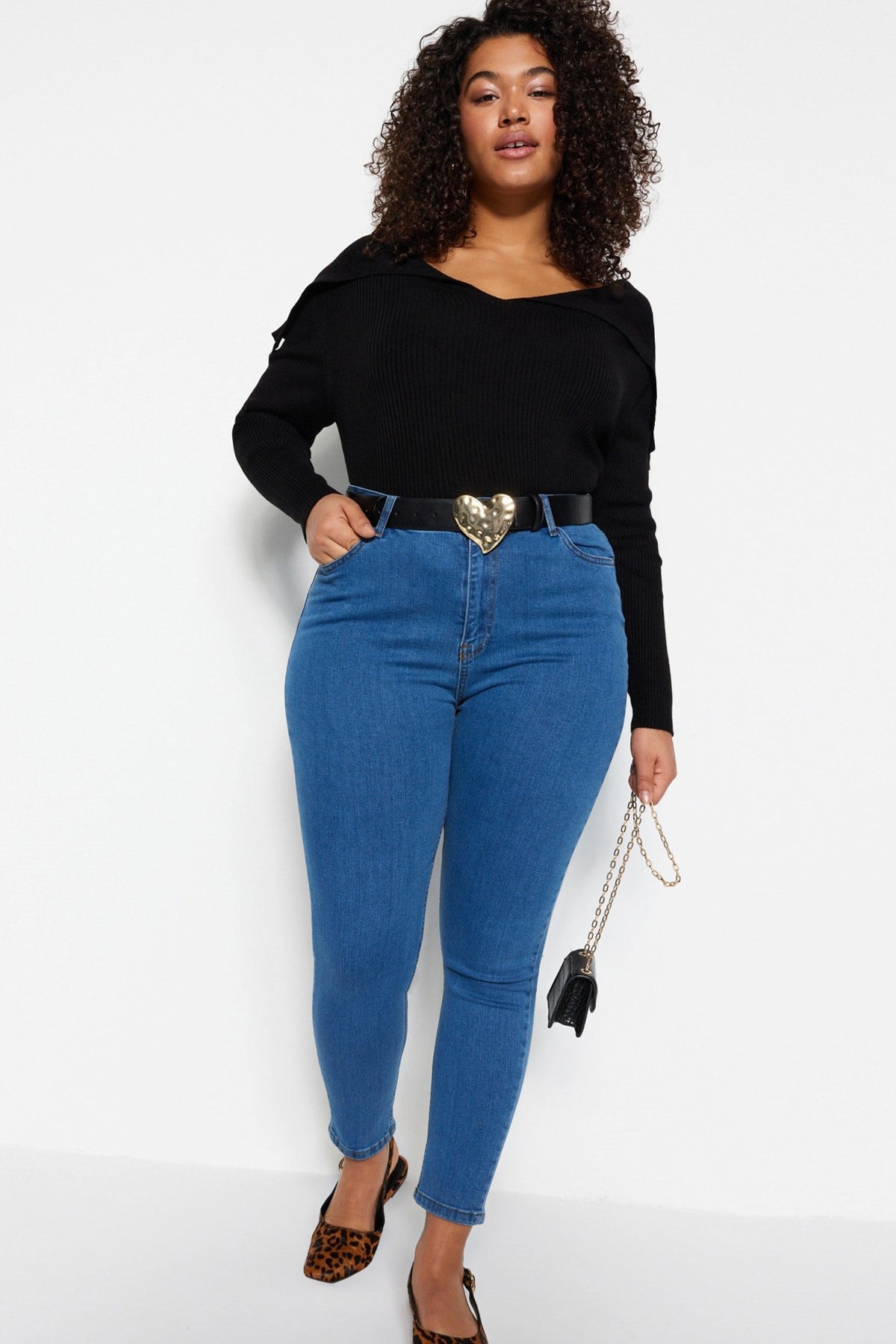 Black High Waist Skinny Jeans Tbbaw23cj00012