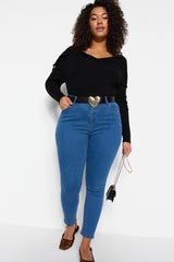 Black High Waist Skinny Jeans Tbbaw23cj00012