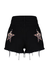 Ecru Denim Embroidered Denim Shorts & Bermuda Tbess24sr00007