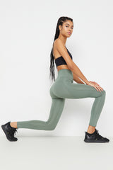 Khaki Push-up Full Length Sports Leggings Twoaw21ta0030