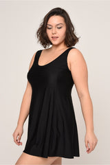 Women's Black Self Hanging Elegant Dress Swimsuit 887788