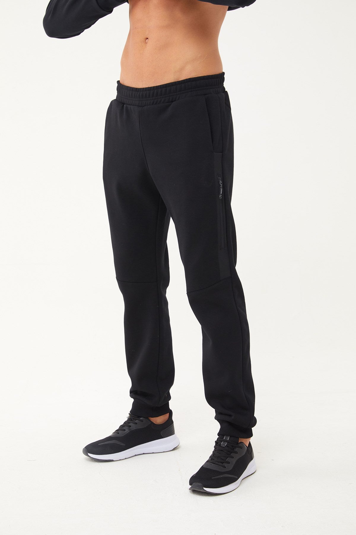 Men's Navy Blue Ribbon Leg 3 Thread Charcoal Winter Pocket Tracksuit Pants 1662 Tb23ml05w1662-1