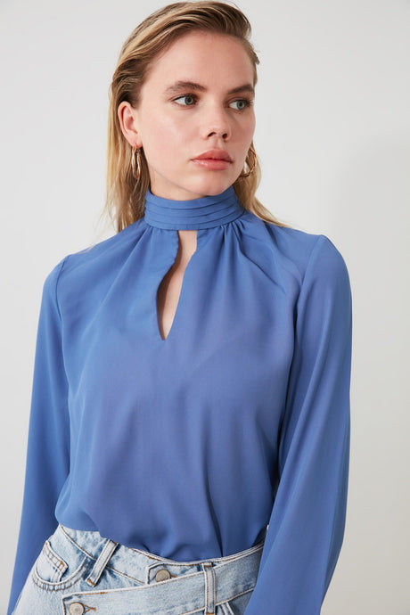 Emerald Turtleneck Woven Blouse Twoaw20bz0461