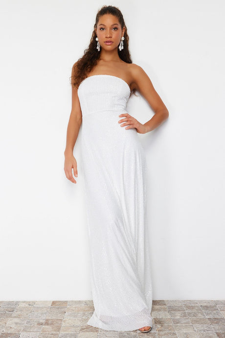 Bridal White Sequin Wedding/wedding Long Night Evening Dress Tprss24ae00039