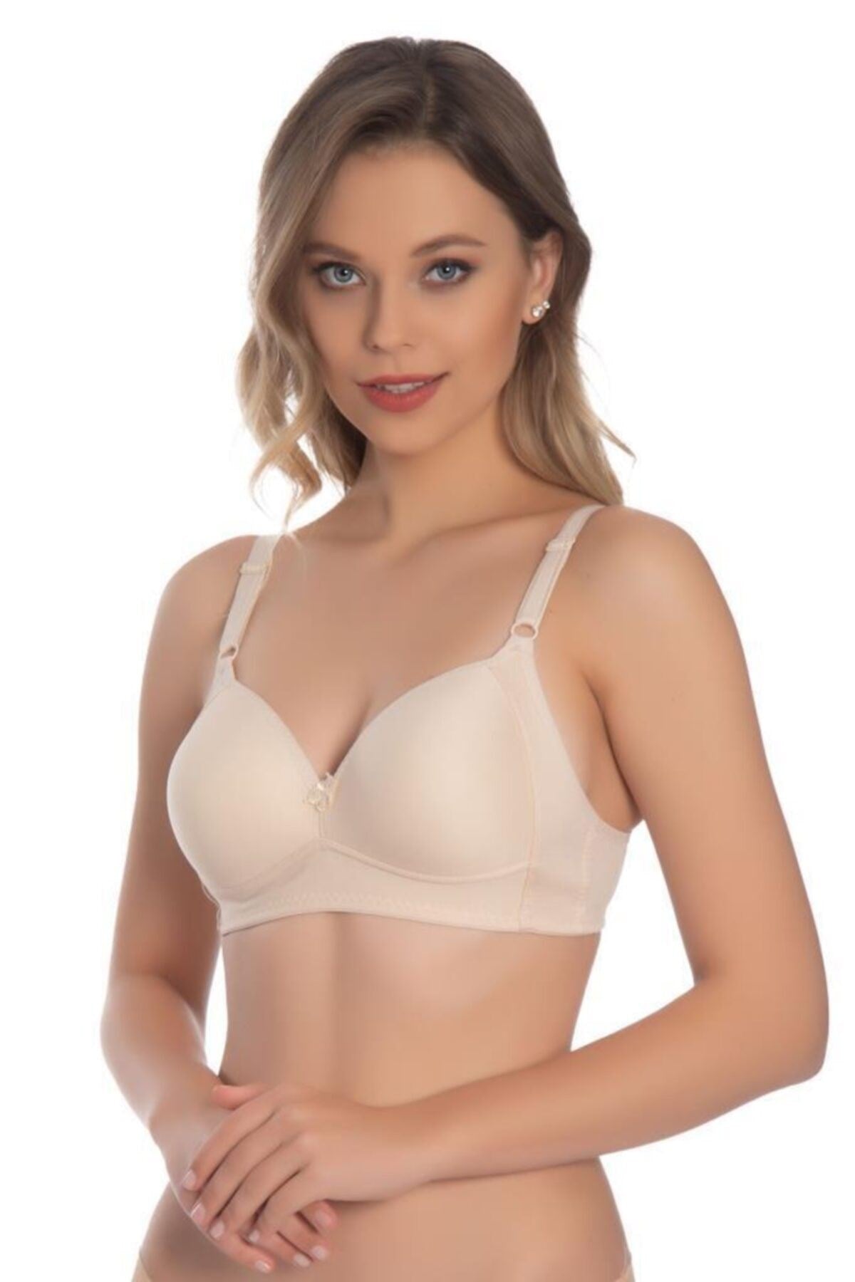 Women's Beige Silicone Seamless (wireless) Booster Bra 3051 Ak-3051-r1