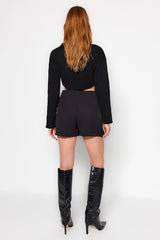 Black Belted Woven Shorts Skirt Twoaw24sr00027