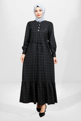 5558 Plaid Black Burkini Dress T24elbk5558