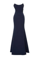 Black Collar Detailed Long Evening Evening Dress Tprss21ae0121