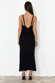 Navy Blue Maxi Knitwear Basic Dress Twoss20el1574