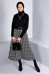 Women's Black Knitwear Skirt T 60320 23ketktr60320