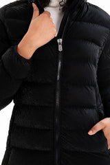 Women's Long Neck Detachable Hooded Padded Inflatable Coat 8664 Gfx8664