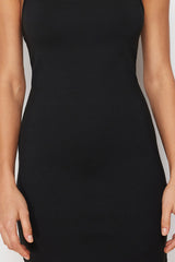 Black Strappy Square Neckline Bodycone/body Fitting Flexible Knitted Mini Pencil Dress Twoss24el0040