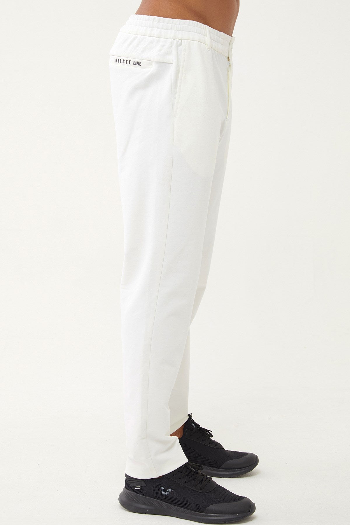 Men's White Organic Cotton Sports Tracksuit Bottoms 0801 Tb23my05s0801-1