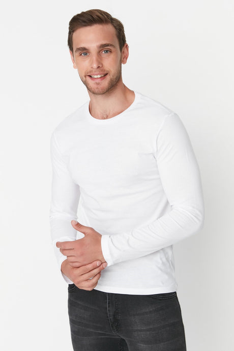 Anthracite-white-black Men's Regular/regular Fit Long Sleeve 3-pack Basic 100% Cotton T-shirt Tmnaw2