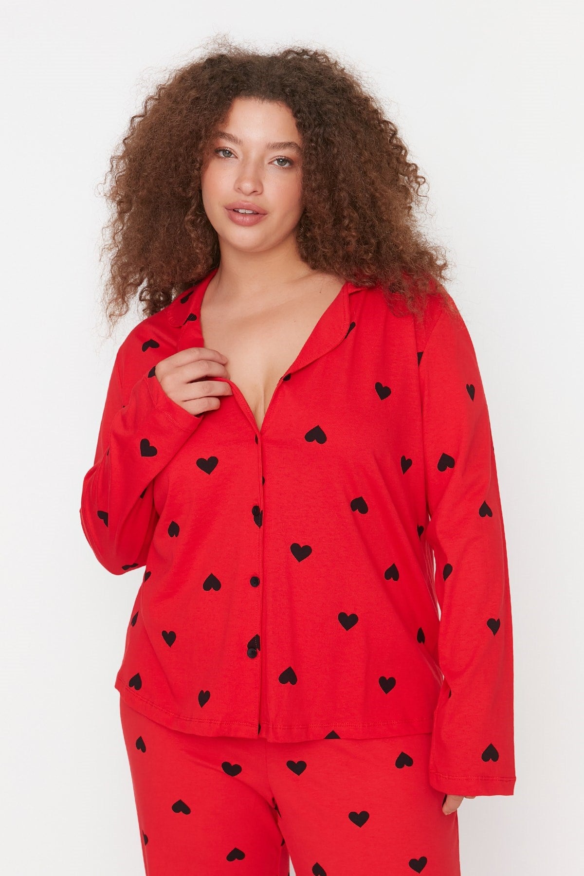 Red Heart Knitted Pajama Set Tbbaw23ai00019