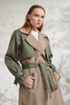 Double Color Apolet Detail Trench Coat - Navy Ms00ant22634