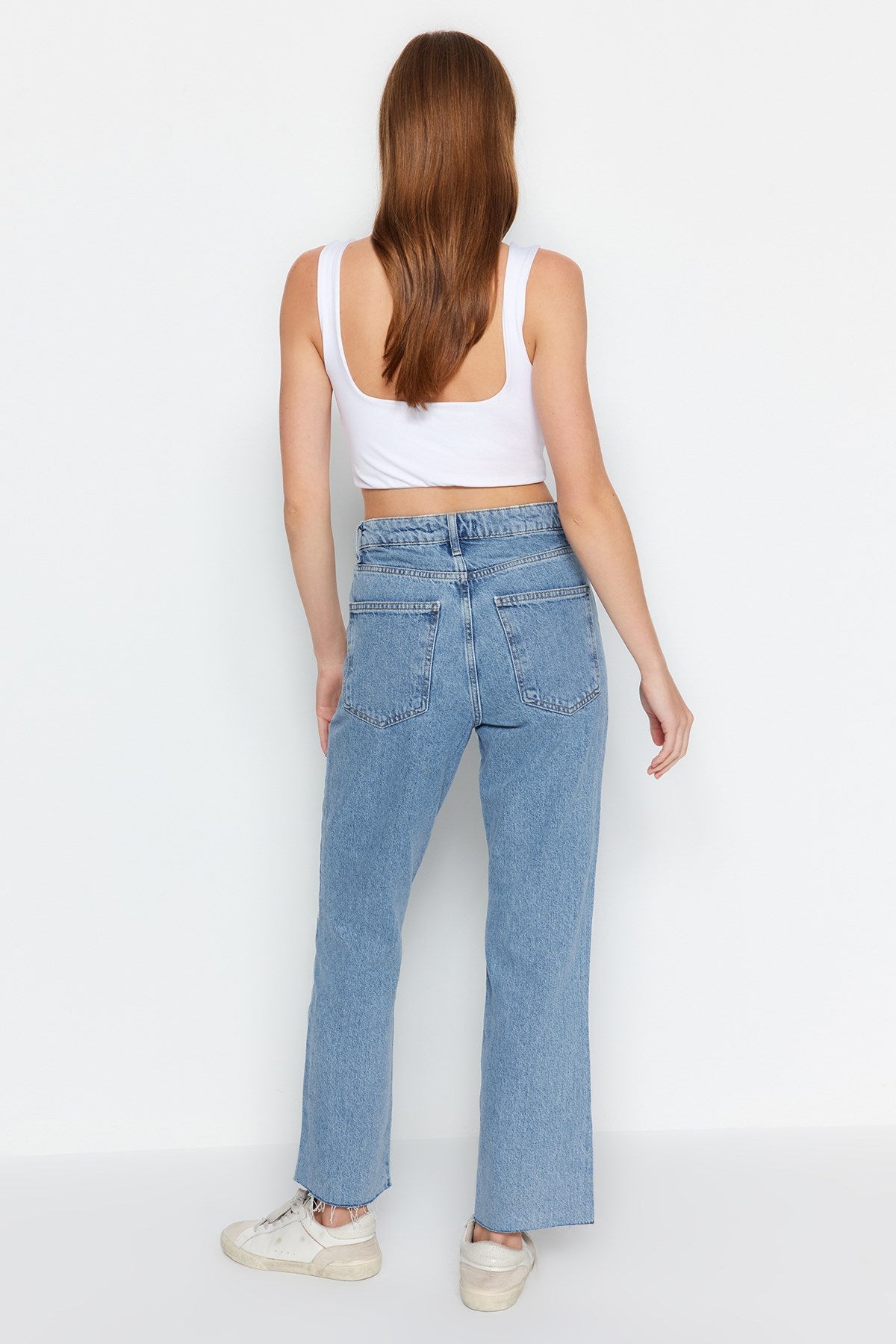 Light Blue High Waist Straight Jean Twoss24je00054