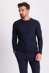 Anthracite Color Slim Fit Long Sleeve Crew Neck Men's T-shirt 36679.21k