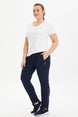 Women Navy Blue Plus Size Woven Tight Leg Outdoor Tracksuit Bottoms 0806 Tb23wl05s0806-1