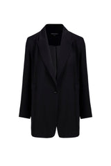 Women's Black One Button Classic Jacket Lg-oz318-ckt