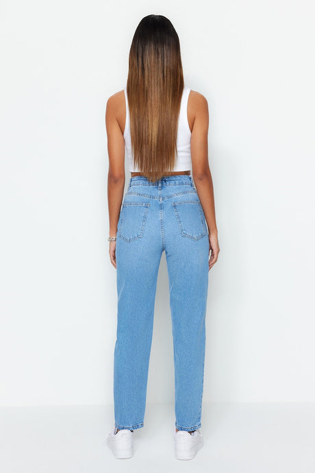 Light Blue High Waist Mom Jeans Twoss23je00067