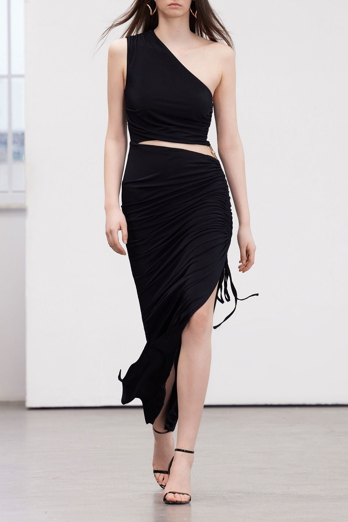 Limited Edition Black Body Fit Accessory Evening Long Evening Dress Tprss24ae00046